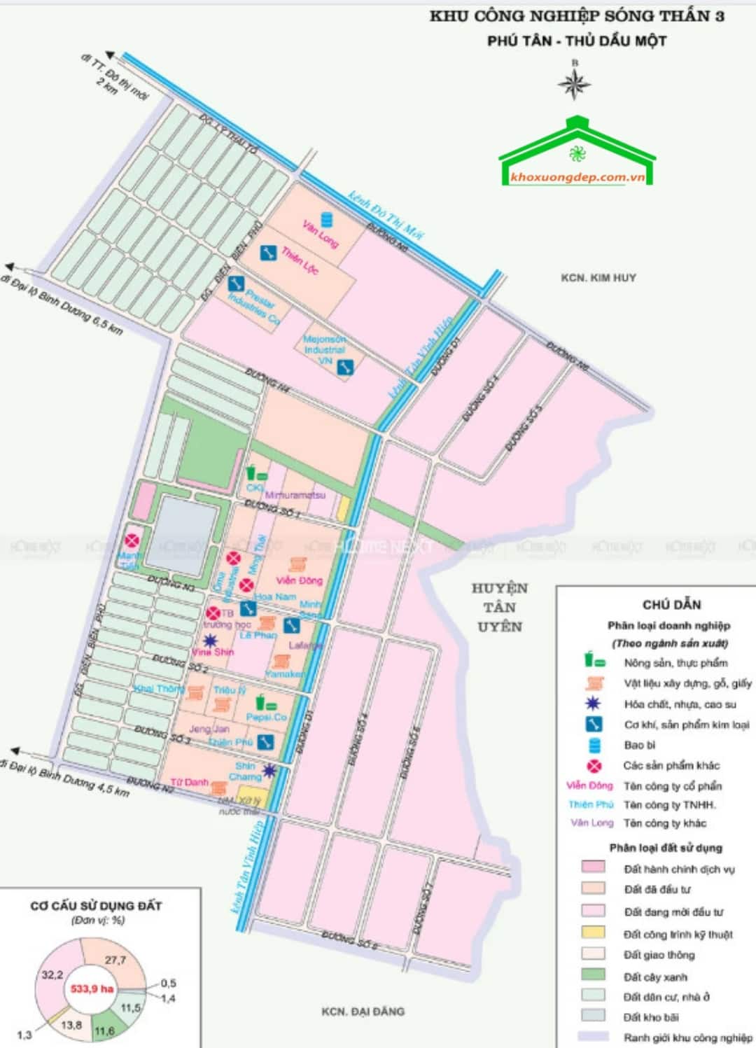 Bản đồ quy hoạch khu công nghiệp Sóng Thần 3 - Bình Dương