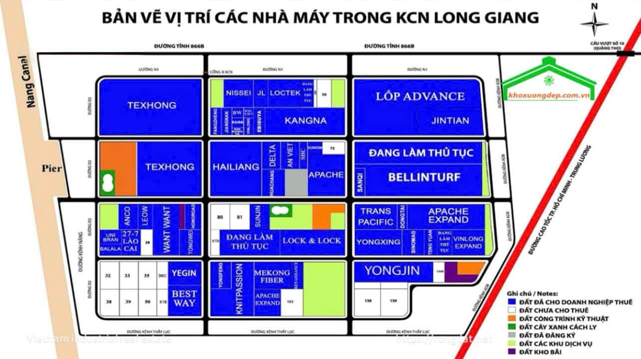 Bản quy hoạch khu công nghiệp Long Giang - Tiền Giang